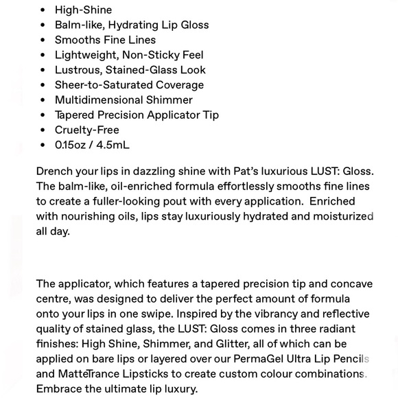 Pat McGrath Lust Gloss Lip Gloss Earth Angel - Picture 17 of 17